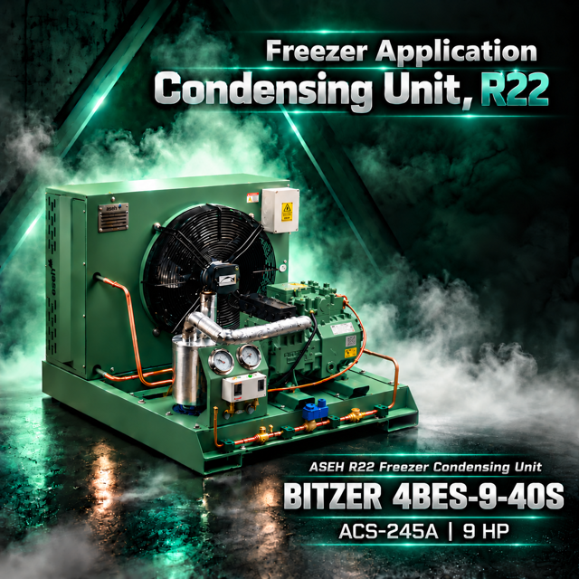 4BES-9-40S / ACS-245A توان 9HP | کندانسینگ یونیت آسه R22 فریزر