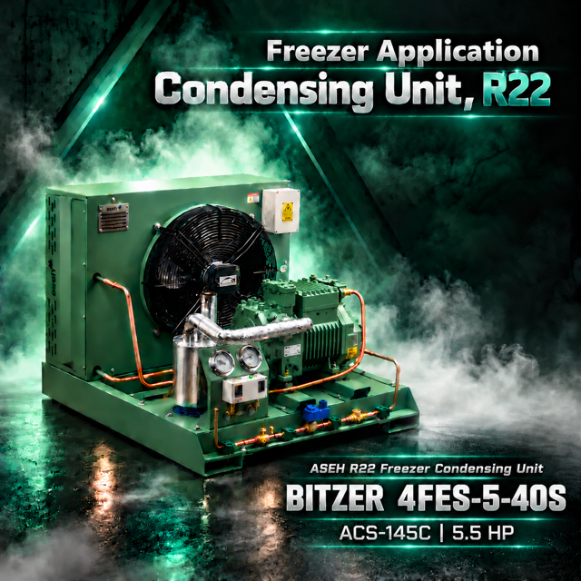 4FES-5-40S / ACS-145C توان 5.5HP | کندانسینگ یونیت آسه R22 فریزر
