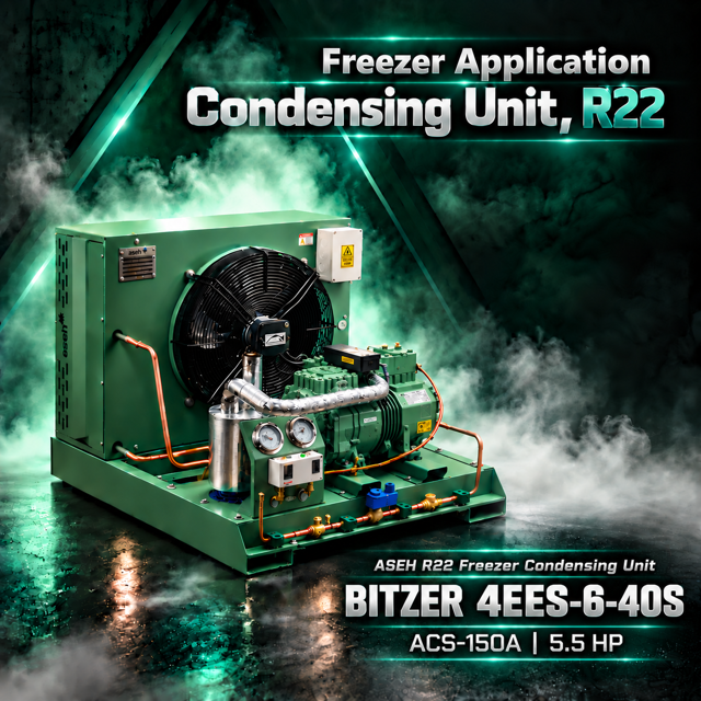 4EES-6-40S / ACS-150A توان 5.5HP | کندانسینگ یونیت آسه R22 فریزر