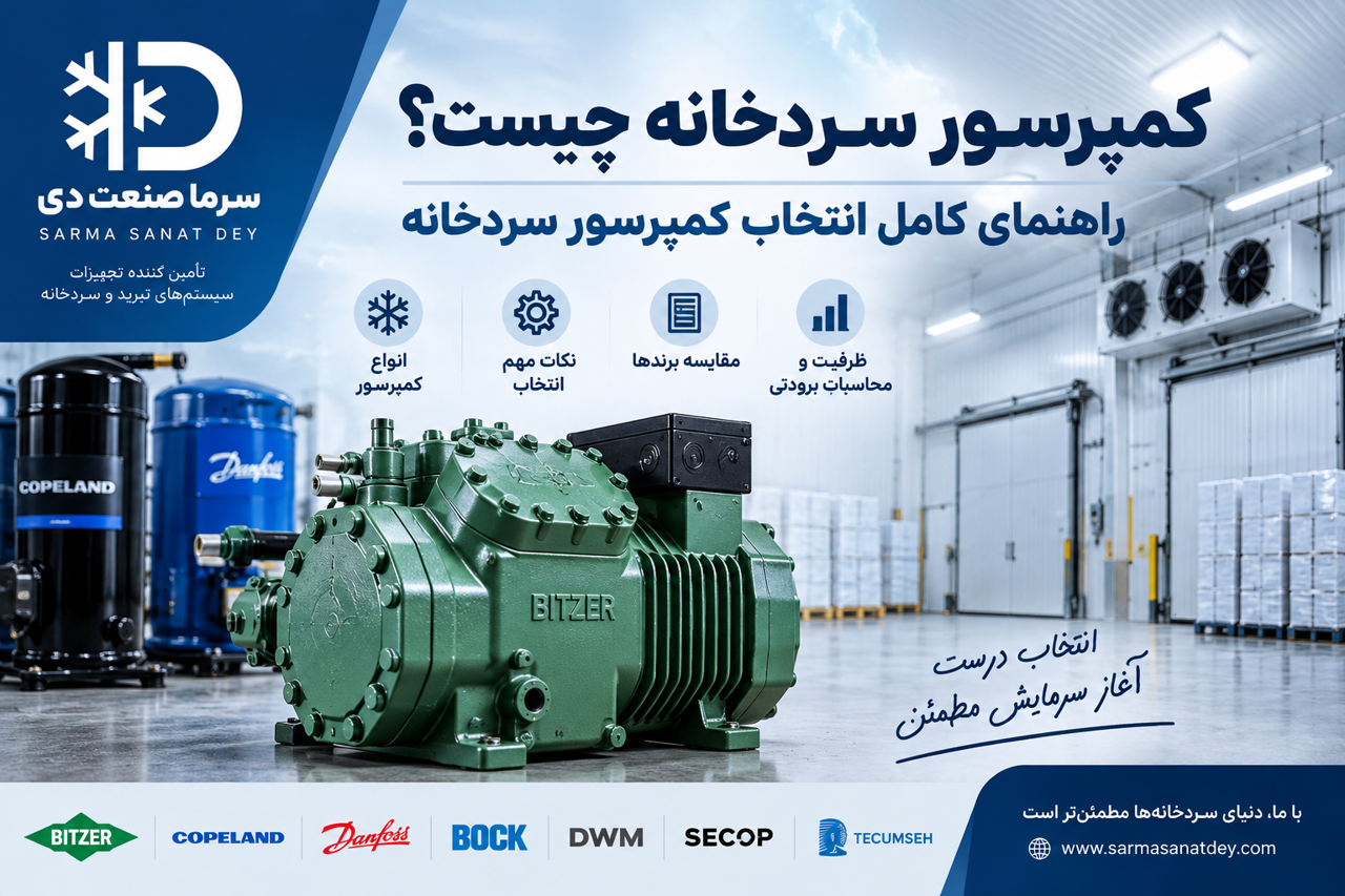کمپرسور سردخانه چیست؟ راهنمای کامل انتخاب کمپرسور سردخانه